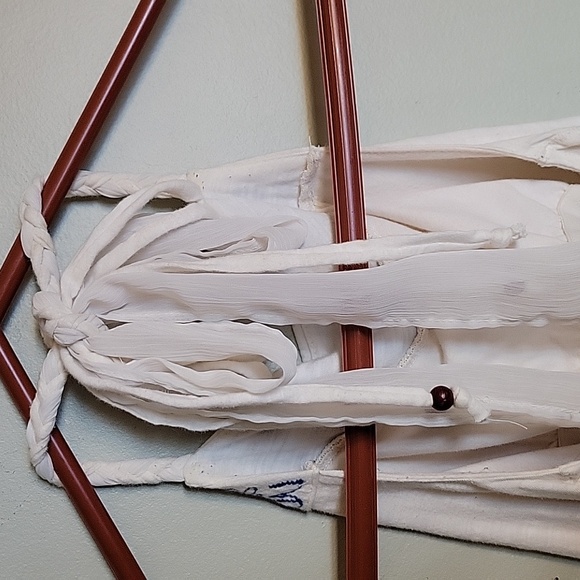 American Eagle Womens Size Small Flowy Halter Top Ribbon and Bead Ties - Picture 5 of 9